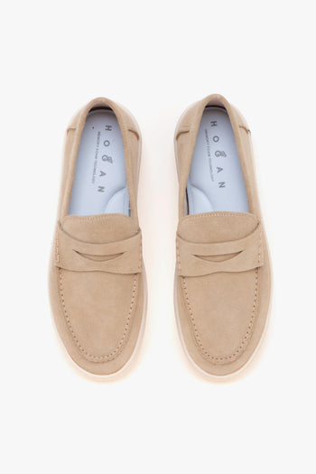 Mocassino H647 in camoscio con suola in gomma - 5