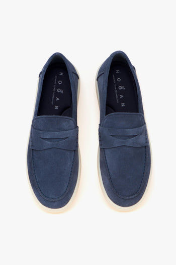 Mocassino H647 in camoscio con suola in gomma - 5