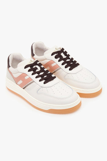 Sneaker H630 basket in pelle e camoscio con glitter BURRO - 2