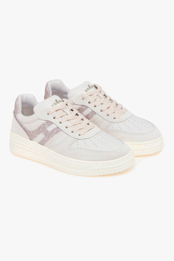 Sneaker H630 basket in pelle e camoscio con glitter - 2