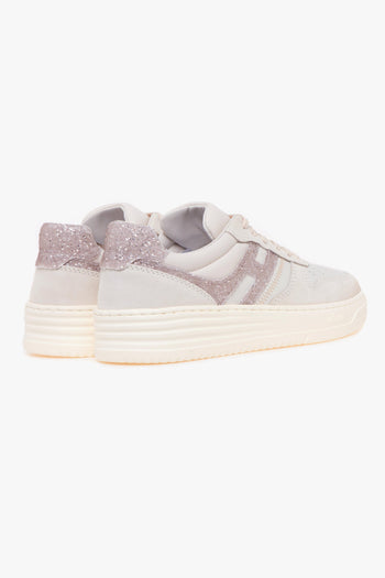 Sneaker H630 basket in pelle e camoscio con glitter - 3