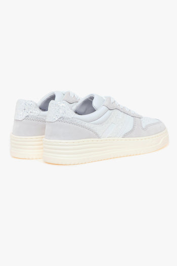 Sneaker H630 basket in pelle e camoscio con glitter - 3