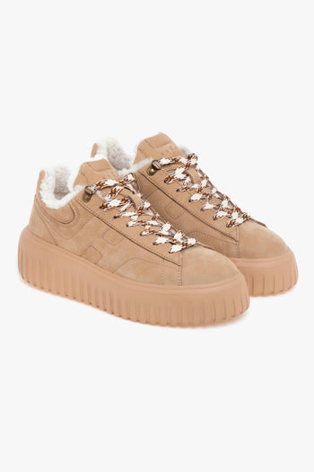 Sneaker H-stripes in nabuck con fodera in vero montone - 2