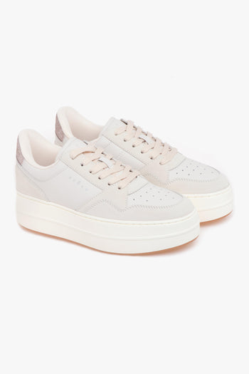 Sneaker Skyscraper in pelle e camoscio con maxi pltaform - 2