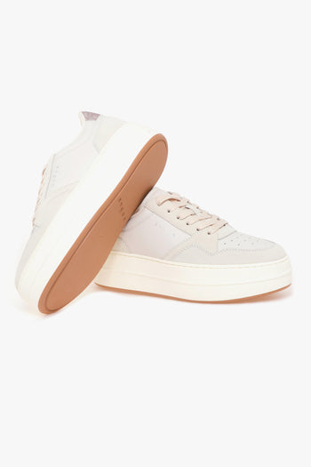 Sneaker Skyscraper in pelle e camoscio con maxi pltaform - 4