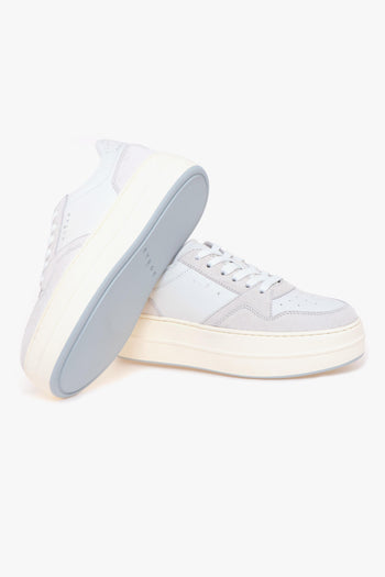 Sneaker Skyscraper in pelle e camoscio con maxi pltaform - 4