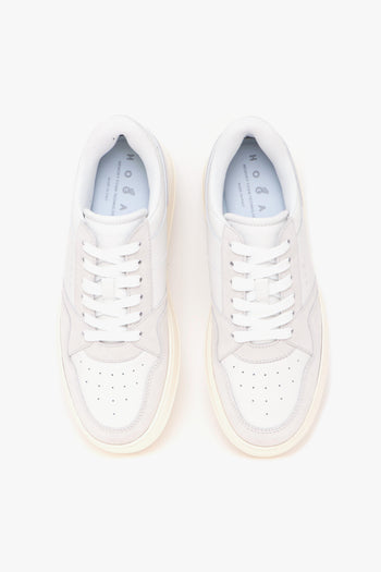 Sneaker Skyscraper in pelle e camoscio con maxi pltaform - 5