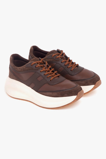 Sneaker H696 in pelle e camoscio con suola chuncky - 2