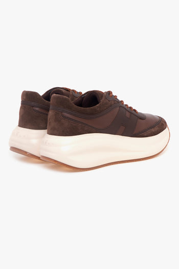 Sneaker H696 in pelle e camoscio con suola chuncky - 3