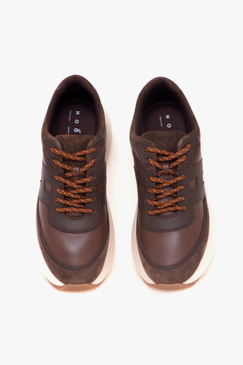 Sneaker H696 in pelle e camoscio con suola chuncky - 5