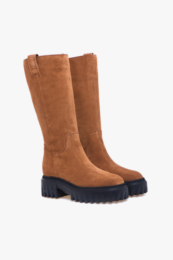 Stivale in camoscio con suola in gomma - 2