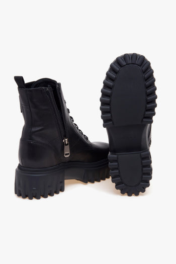 Anfibio in pelle con suola in gomma - 4