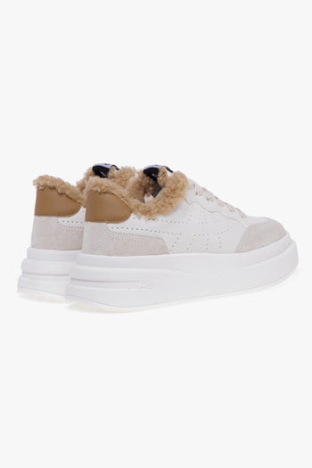 Sneaker in pelle e camoscio con maxi platform - 3