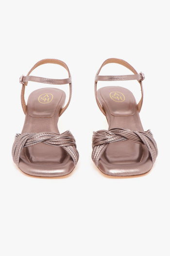 Sandalo Janis in pelle laminata con tacco 65 mm - 5