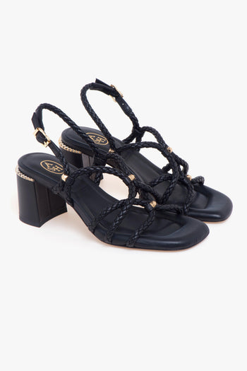 Sandalo Jasmine in pelle intrecciata con tacco 60 mm - 2