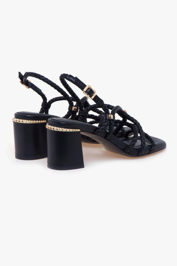 Sandalo Jasmine in pelle intrecciata con tacco 60 mm - 3