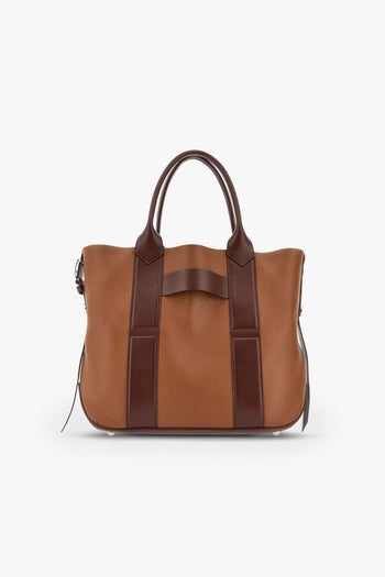 Borsa shopping Script media in pelle martellata - 7