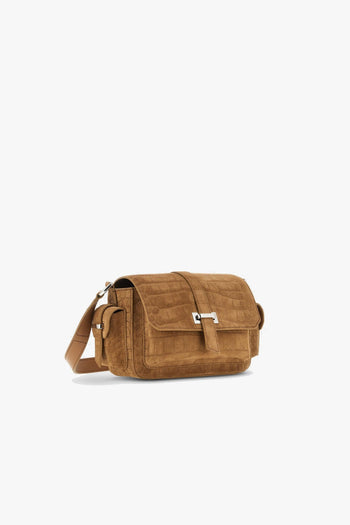 Borsa Flap piccola in camoscio stampa cocco - 2