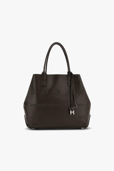 Borsa shopping Script Media in pelle con indirizzo rilievo