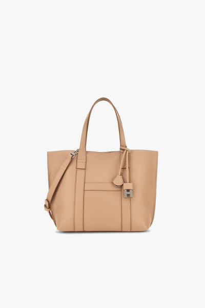 Borsa shopping piccola in pelle martellata