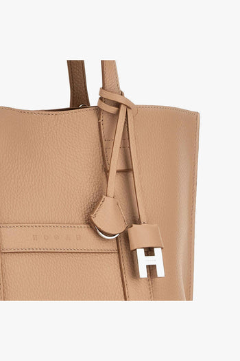 Borsa shopping piccola in pelle martellata - 7