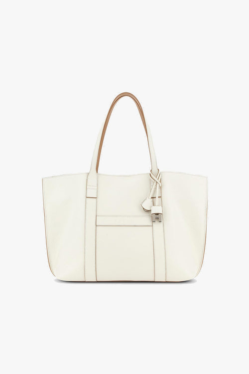 Borsa shopping media in pelle martellata