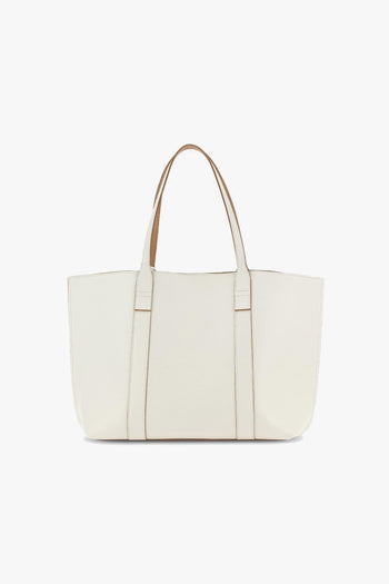 Borsa shopping media in pelle martellata - 3