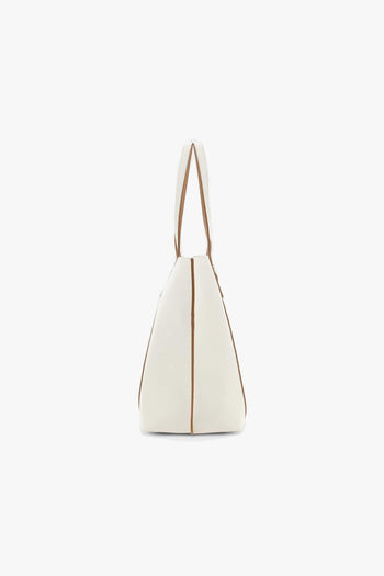 Borsa shopping media in pelle martellata - 5