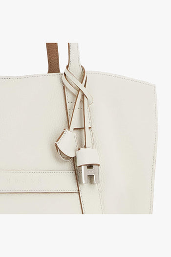 Borsa shopping media in pelle martellata - 7