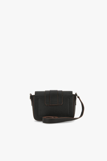 Borsa a spalla/tracolla in pelle martellata con patta - 3