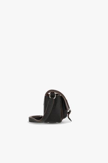 Borsa a spalla/tracolla in pelle martellata con patta - 4