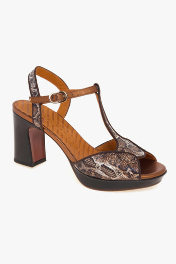 Sandalo Keduni-48 in pelle con tacco 85 mm e plateau MARRONE - 4