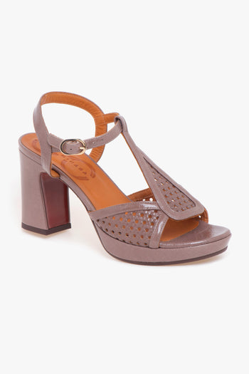 Sandalo in naplack con tacco 85 mm t-bar a goccia - 4