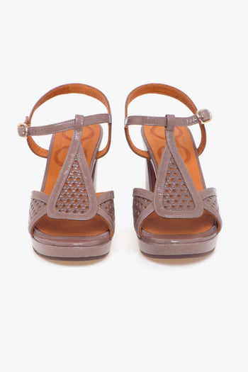 Sandalo in naplack con tacco 85 mm t-bar a goccia - 5