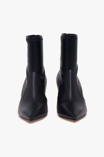 Tronchetto in pelle con gambale stretch e tacco 70 mm - 5