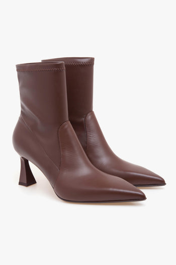 Tronchetto in pelle con gambale stretch e tacco 70 mm - 2