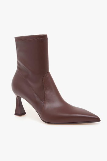 Tronchetto in pelle con gambale stretch e tacco 70 mm - 4