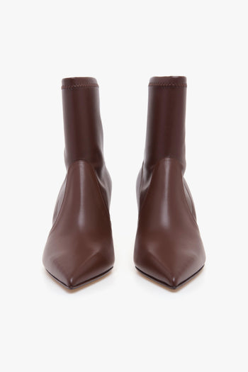 Tronchetto in pelle con gambale stretch e tacco 70 mm - 5