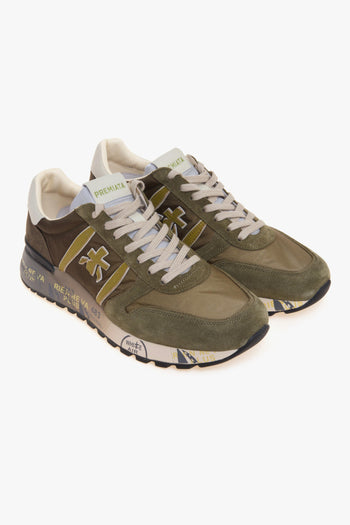 Sneaker Lander in camoscio e tessuto degradè - 2