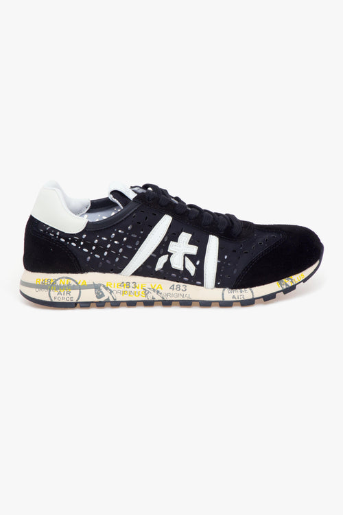 Sneaker Lucy in camoscio e tessuto forato