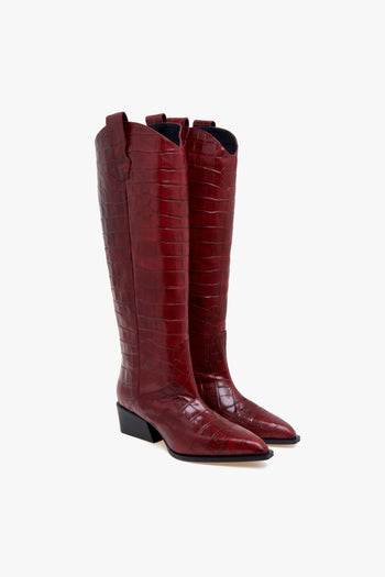 Stivale texano in pelle stampa cocco - 2