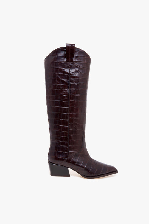 Stivale texano in pelle stampa cocco