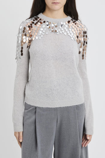 Pullover a manica lunga con paillettes - 2