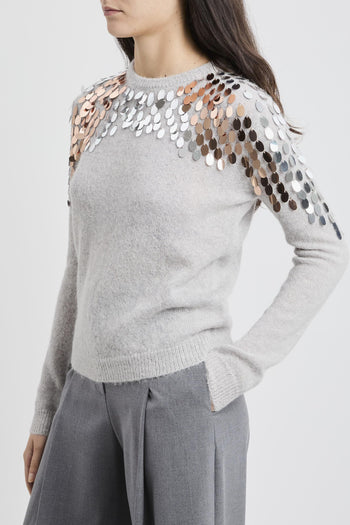 Pullover a manica lunga con paillettes - 3