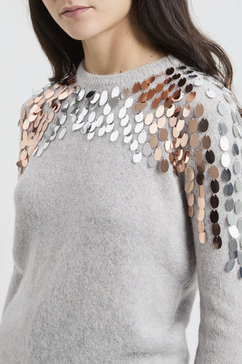 Pullover a manica lunga con paillettes - 4
