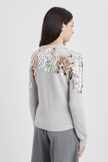 Pullover a manica lunga con paillettes - 5