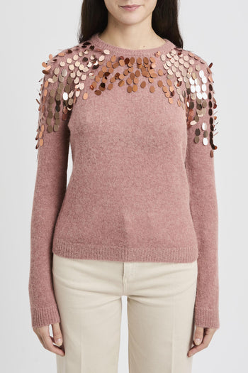 Pullover a manica lunga con paillettes - 2