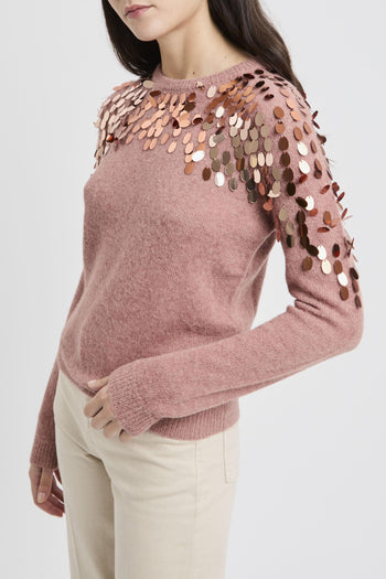 Pullover a manica lunga con paillettes - 4