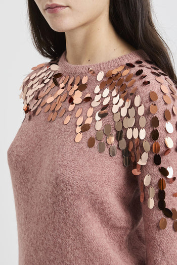 Pullover a manica lunga con paillettes - 5