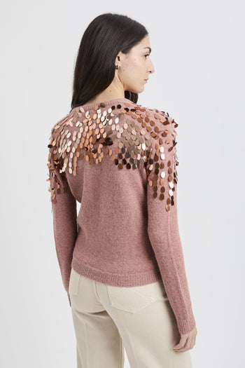 Pullover a manica lunga con paillettes - 6